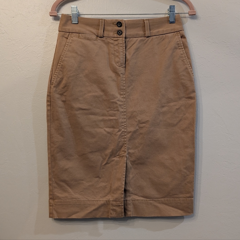 Banana Republic Brown Pencil Skirt Cotton Blend Size 0 Fall 2012 Office